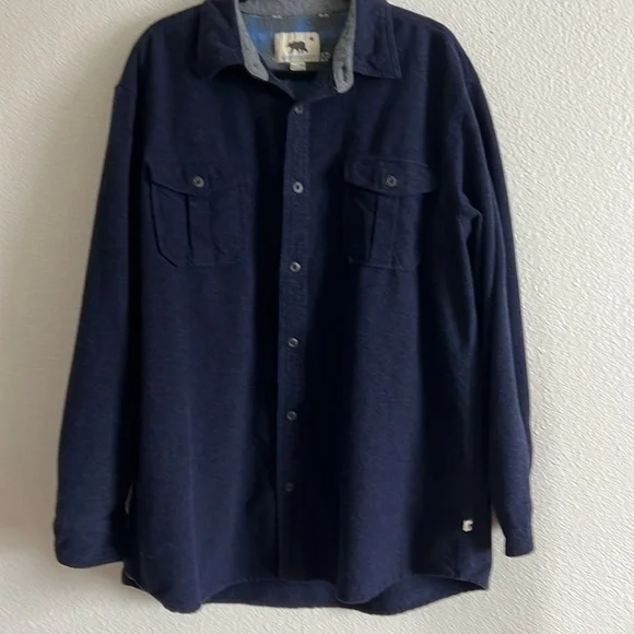 Dakota Grizzly Shirt Mens Large Blue Heavy Button Up Long Sleeve Outdoor Sz XXL - Picture 1 of 10
